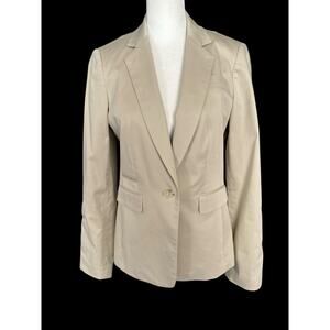 Banana Republic Women’s 4 Stretch Cotton Blend Blazer Cream Business Classic